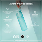 ION8 Leak Proof 1 Litre Water Bottle with Times to Drink, Recyclon, Sonic Blue, 1L