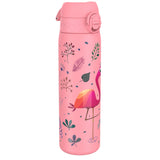 ION8 Leak Proof Slim Water Bottle, Stainless Steel, Flamingo, 600ml (20oz)