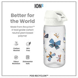 ION8 Leak Proof Kids Water Bottle, Recyclon, Butterflies, 350ml (12oz)
