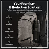 ION8 Leak Proof 1 litre Water Bottle, Recyclon, Black, 1L