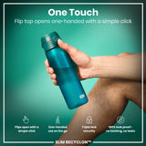 ION8 Leak Proof Slim Water Bottle, Recyclon, Aqua, 500ml (18oz)
