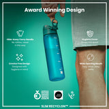 ION8 Leak Proof Slim Water Bottle, Recyclon, Aqua, 500ml (18oz)