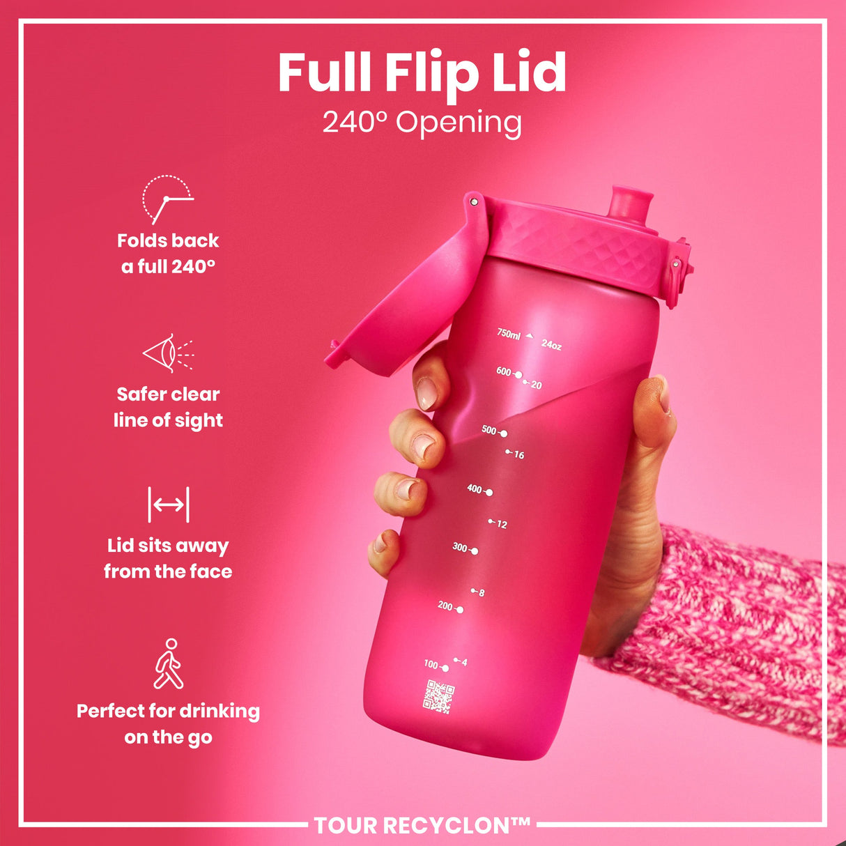 ION8 Bottle, Recyclon, Pink, 750ml
