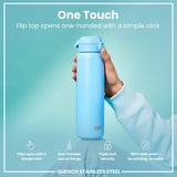 ION8 Leak Proof 1 Litre Water Bottle, Stainless Steel, Alaskan Blue, 1L