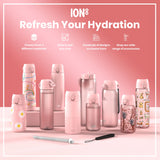 ION8 Leak Proof 1 litre Water Bottle, Recyclon, Rose Quartz, 1L
