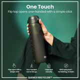 ION8 Leak Proof 1 litre Water Bottle, Recyclon, Dark Green, 1L