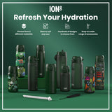 ION8 Leak Proof 1 litre Water Bottle, Recyclon, Dark Green, 1L