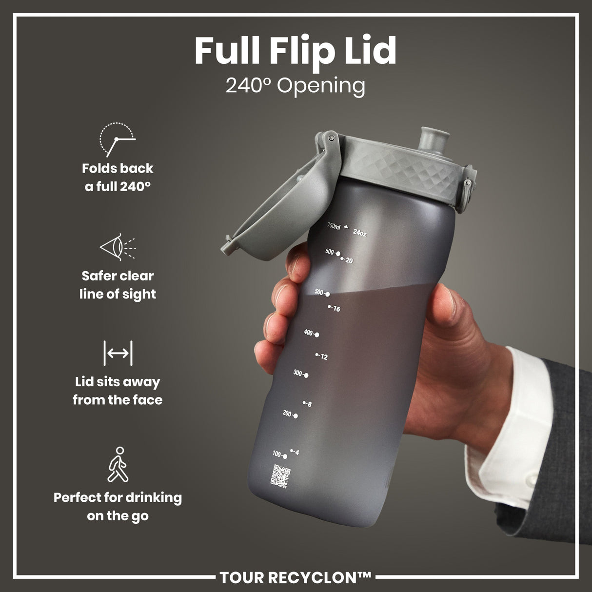ION8 Bottle, Recyclon, Grey, 750ml