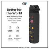 ION8 Leak Proof Slim Water Bottle, Recyclon, Spaceships, 500ml (18oz)
