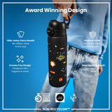 ION8 Leak Proof Slim Water Bottle, Recyclon, Spaceships, 500ml (18oz)