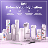 ION8 Leak Proof Kids Water Bottle, Stainless Steel, Lilac Dusk, 400ml (13oz)