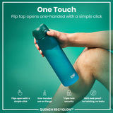 ION8 Leak Proof 1 litre Water Bottle, Recyclon, Aqua, 1L