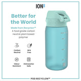 ION8 Leak Proof Kids Water Bottle, Recyclon, Sonic Blue, 350ml (12oz)
