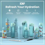 ION8 Leak Proof Kids Water Bottle, Recyclon, Sonic Blue, 350ml (12oz)