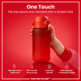ION8 Leak Proof Kids Water Bottle, Recyclon, Red, 350ml (12oz)