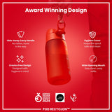 ION8 Leak Proof Kids Water Bottle, Recyclon, Red, 350ml (12oz)