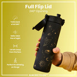 ION8 Leak Proof Slim Water Bottle, Recyclon, Celestial Universe, 500ml (18oz)