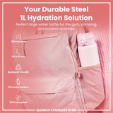 ION8 Leak Proof 1 Litre Water Bottle, Stainless Steel, Lilac Dusk, 1L