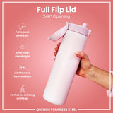 ION8 Leak Proof 1 Litre Water Bottle, Stainless Steel, Lilac Dusk, 1L