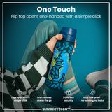 ION8 Leak Proof Slim Water Bottle, Recyclon, Dinosaurs, 500ml (18oz)