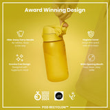 ION8 Leak Proof Kids Water Bottle, Recyclon, Yellow, 350ml (12oz)