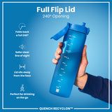 ION8 Leak Proof 1 litre Water Bottle, Recyclon, Blue, 1L