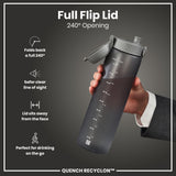 ION8 Leak Proof 1 litre Water Bottle, Recyclon, Grey, 1L