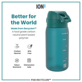 ION8 Leak Proof Kids Water Bottle, Recyclon, Aqua, 350ml (12oz)