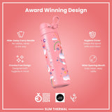 ION8 Leak Proof Slim Thermal Steel Water Bottle, Insulated, Unicorn, 500ml (17oz)