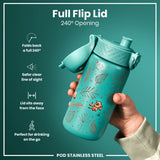 ION8 Leak Proof Kids Water Bottle, Stainless Steel, Egg to Dragon, 400ml (13oz)