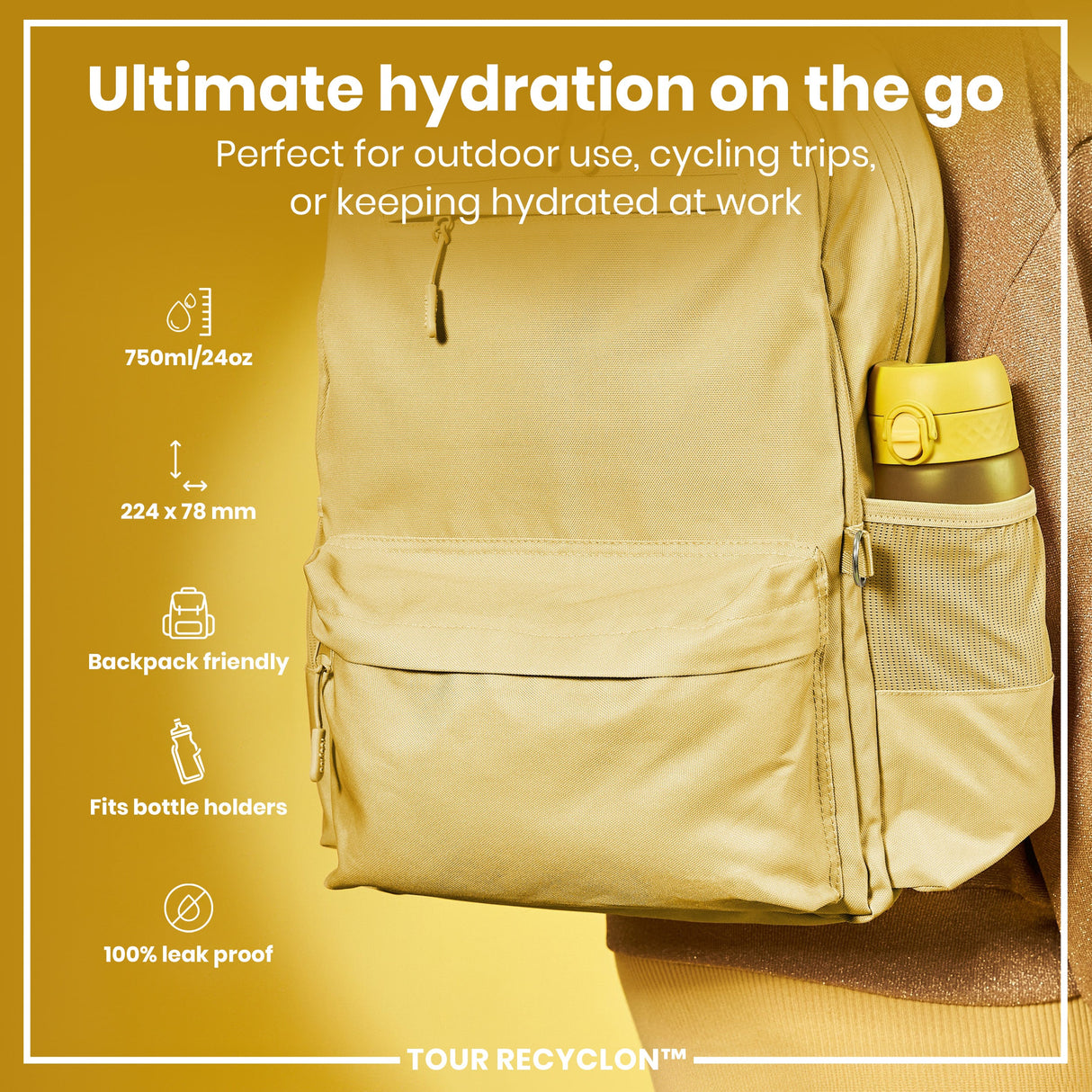 ION8 Bottle, Recyclon, Yellow, 750ml