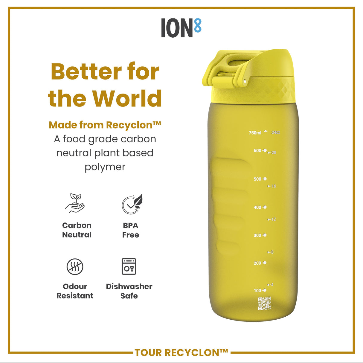 ION8 Bottle, Recyclon, Yellow, 750ml