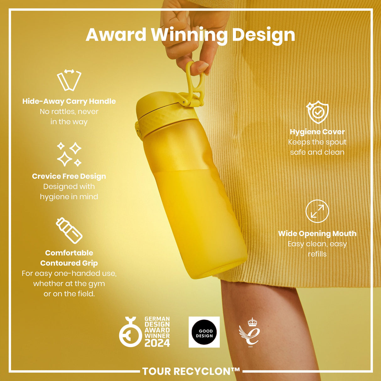 ION8 Bottle, Recyclon, Yellow, 750ml