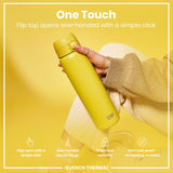 ION8 Leak Proof 1 Litre Thermal Water Bottle, Insulated Steel, Yellow, 1L