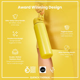 ION8 Leak Proof 1 Litre Thermal Water Bottle, Insulated Steel, Yellow, 1L