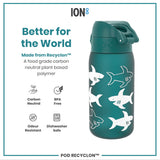 ION8 Leak Proof Kids Water Bottle, Recyclon, Shark, 350ml (12oz)