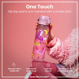 ION8 Leak Proof Slim Water Bottle, Recyclon, Unicorns, 500ml (18oz)