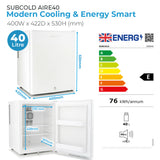 Subcold Aire40 LED Mini Fridge - 40L