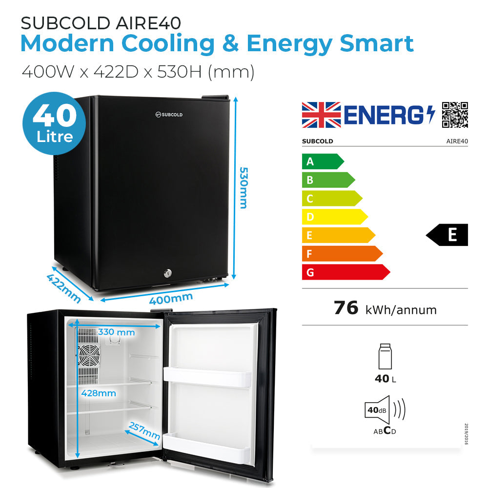 Subcold Aire40 LED Mini Fridge - 40L