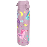 ION8 Leak Proof Slim Water Bottle, Stainless Steel, Unicorns, 600ml (20oz)