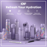 ION8 Leak Proof Slim Water Bottle, Stainless Steel, Unicorns, 600ml (20oz)