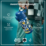 ION8 Leak Proof Kids Water Bottle, Stainless Steel, Space, 400ml (13oz)