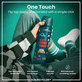 ION8 Leak Proof Slim Water Bottle, Recyclon, Automobile, 500ml (18oz)