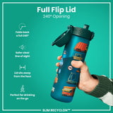 ION8 Leak Proof Slim Water Bottle, Recyclon, Automobile, 500ml (18oz)
