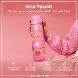 ION8 Leak Proof Slim Water Bottle, Stainless Steel, Cats, 600ml (20oz)