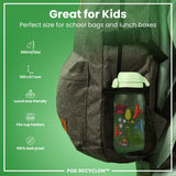 ION8 Leak Proof Kids Water Bottle, Recyclon, Dinosaur, 350ml (12oz)