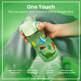 ION8 Leak Proof Kids Water Bottle, Recyclon, Dinosaur, 350ml (12oz)
