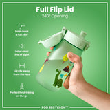 ION8 Leak Proof Kids Water Bottle, Recyclon, Dinosaur, 350ml (12oz)