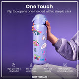 ION8 Leak Proof Slim Thermal Steel Water Bottle, Insulated, Butterfly, 500ml (17oz)
