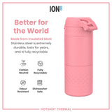 ION8 HotShot Leak Proof Insulated Cup, Travel Mug, Rose Bloom, 360ml (12oz)